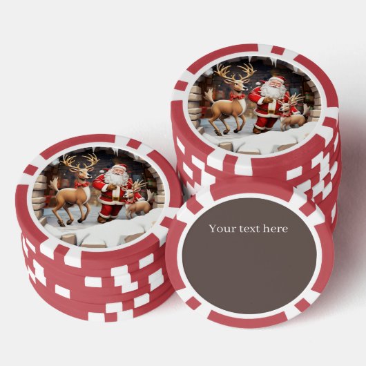 Funny festival Weihnachten hinzufügen Text Pokerchips (Stapel)