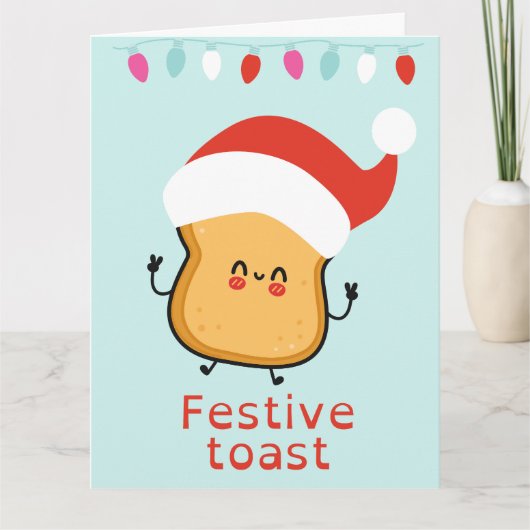 Funny Festivals Toast Weihnachten Karte (Vorderseite)