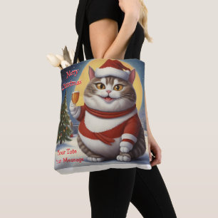 Funny Festivals Weihnachtskatze mit Bierglas Tasche