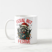 Funny Festive But Feral Santa Raccoon Lover Animal Kaffeetasse (Links)