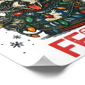 Funny Festive But Feral Santa Raccoon Lover Animal Poster (Ecke)