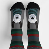 Funny Festive Chic “Fleece Navidad” Llama Grey  Socken (Oben)