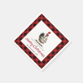 Funny festive chickens custom name Christmas  Serviette (Ecke)