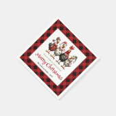 Funny festive chickens napkins with name editable serviette (Ecke)