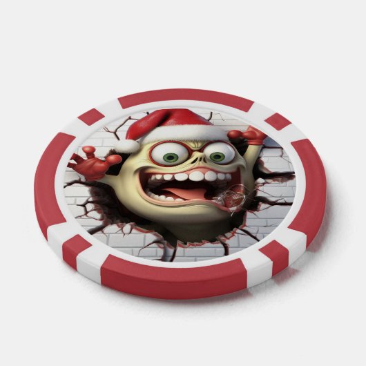 Funny festive Christmas 3dee Monster Pokerchips (Einzeln)