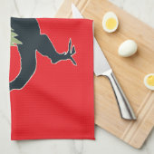 Funny Festive Dino Christmas Geschirrtuch (Viertel Falte)