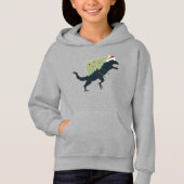 Funny Festive Dino Christmas Hoodie (Vorderseite)