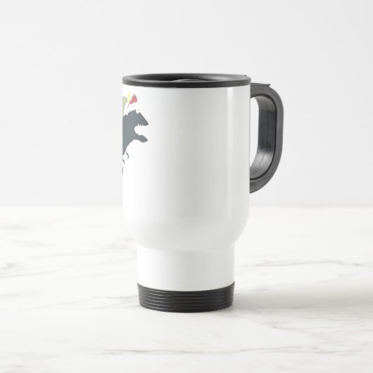 Funny Festive Dino Christmas Reisebecher (VorderseiteRechts)