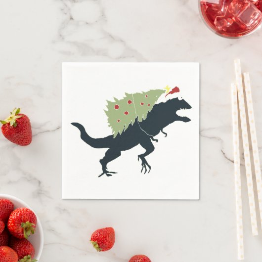 Funny Festive Dino Christmas Serviette (Beispiel)