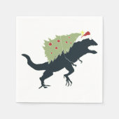 Funny Festive Dino Christmas Serviette (Vorderseite)