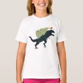 Funny Festive Dino Christmas T-Shirt (Vorderseite)