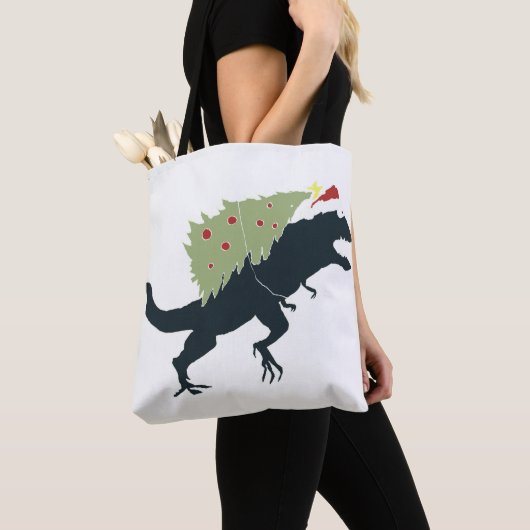 Funny Festive Dino Christmas Tasche (Von Nahem)