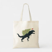 Funny Festive Dino Christmas Tragetasche (Rückseite)
