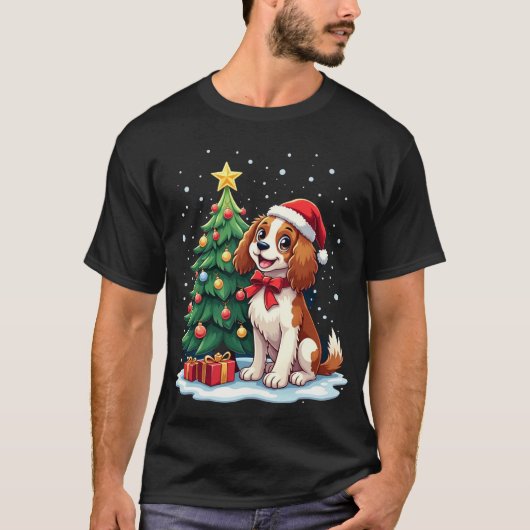 Funny Festive Dog Costume with decorated Christmas T-Shirt (Vorderseite)