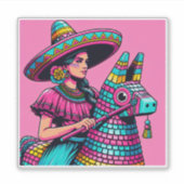 Funny Festive Fiesta Piñata Party Sticker (Vorderseite)