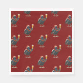 Funny Festive Grouse with Beer Christmas Napkins Serviette (Vorderseite)