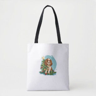 Funny Festive Hunde Kostüm mit dekorierten Weihnac Tasche