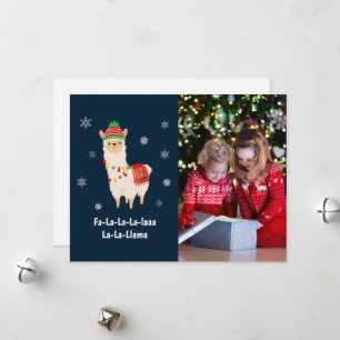 Funny Festive Llama Pub Foto Ferienkarte Feiertagskarte