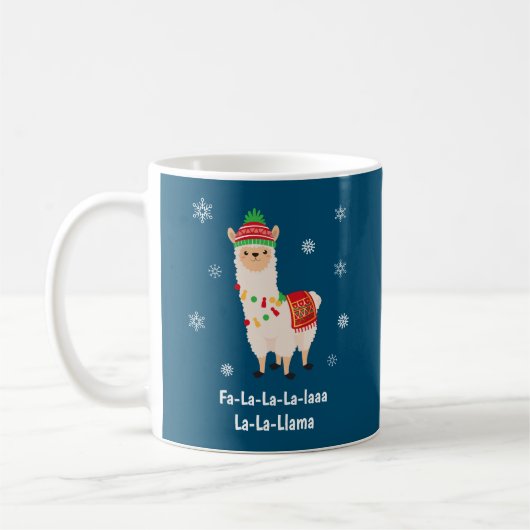 Funny Festive Llama Pub Weihnachten Kaffeetasse (Links)