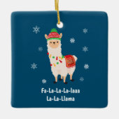 Funny Festive Llama Pub Weihnachten Keramikornament (Vorderseite)