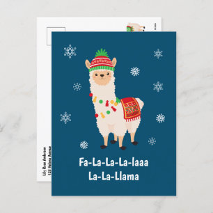 Funny Festive Llama Pun Feiertagspostkarte