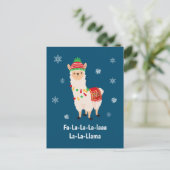 Funny Festive Llama Pun Feiertagspostkarte (Stehend Vorderseite)