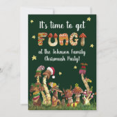 Funny Festive Mushroom Pub Familie Weihnachten Par Einladung (Vorderseite)