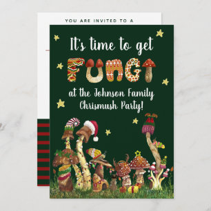 Funny Festive Mushroom Pub Familie Weihnachten Par Einladung