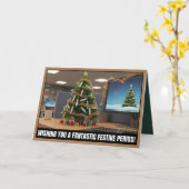 Funny festive period Christmas Karte (Gelbe Blume)