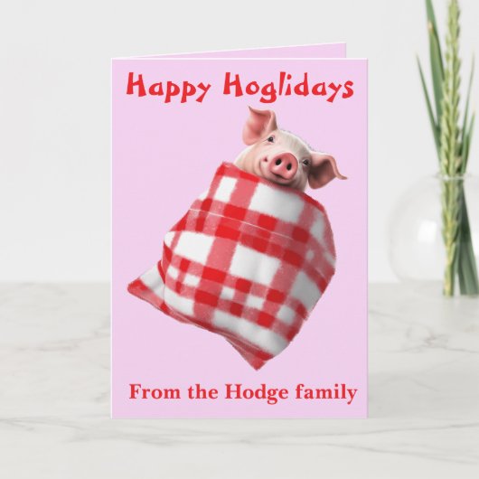 Funny Festive Pigs in Blankets Christmas Animal Lo Karte (Vorderseite)