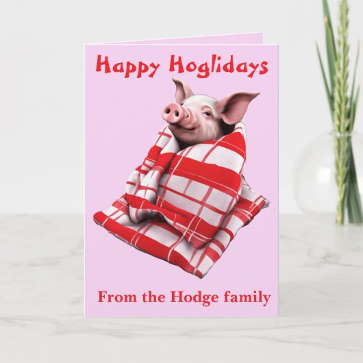 Funny Festive Pigs in Blankets Christmas Animal Lo Karte (Vorderseite)