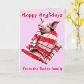 Funny Festive Pigs in Blankets Christmas Animal Lo Karte (Gelbe Blume)