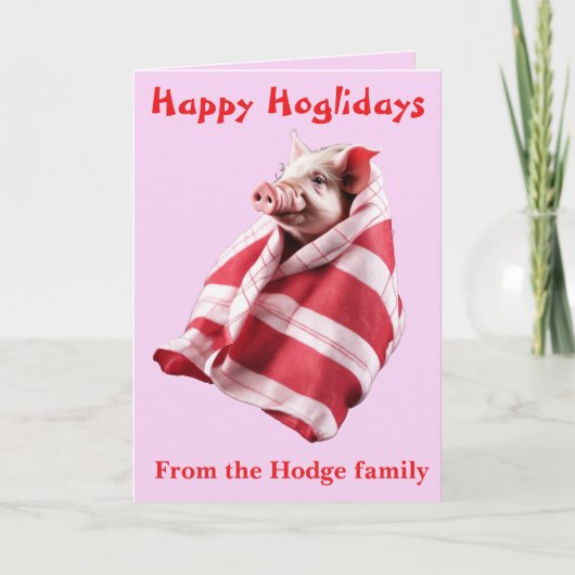 Funny Festive Pigs in Blankets Christmas Animal Lo Karte (Vorderseite)