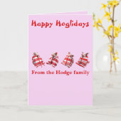 Funny Festive Pigs in Blankets Christmas Animal Lo Karte (Gelbe Blume)