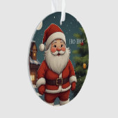 Funny Festive Santa Ho Ho! Christmas Acrylic Ornament (Vorderseite)