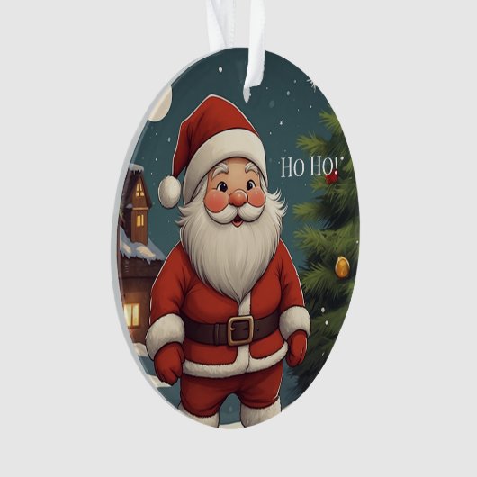 Funny Festive Santa Ho Ho! Christmas Acrylic Ornament (Vorderseite)