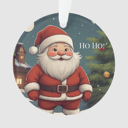 Funny Festive Santa Ho Ho! Christmas Acrylic Ornament (Vorderseite)