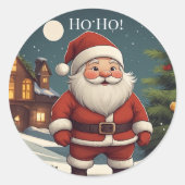 Funny Festive Santa Ho Ho Merry Christmas Sticker (Vorderseite)