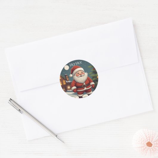 Funny Festive Santa Ho Ho Merry Christmas Sticker (Umschlag)