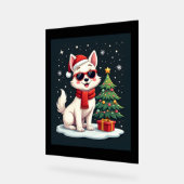 Funny Festive Sonnenbrille Hund mit Weihnachtsbaum Acrylschild (Winkel)