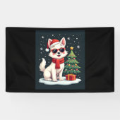 Funny Festive Sonnenbrille Hund mit Weihnachtsbaum Banner (Horizontal)