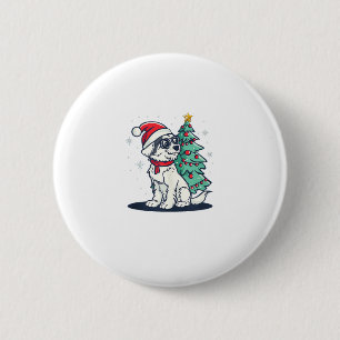 Funny Festive Sonnenbrille Hund mit Weihnachtsbaum Button