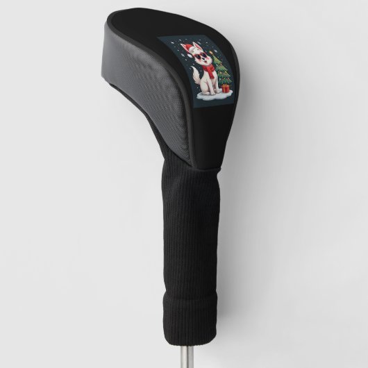 Funny Festive Sonnenbrille Hund mit Weihnachtsbaum Golf Headcover (angewinkelt)