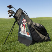 Funny Festive Sonnenbrille Hund mit Weihnachtsbaum Golfhandtuch