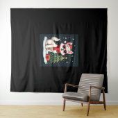 Funny Festive Sonnenbrille Hund mit Weihnachtsbaum Wandteppich (Beispiel (Horizontal))