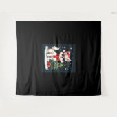 Funny Festive Sonnenbrille Hund mit Weihnachtsbaum Wandteppich (Vorderseite (Horizontal))