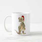 Funny Festive Tyrannosaurus Rex Santa Dinosaur Elf Kaffeetasse (Links)