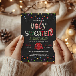 Funny Festive Ugly Sweater Weihnachts-Party Einladung