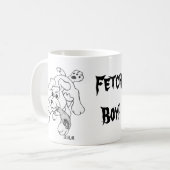Funny Fetch Boy Dog Line Zeichnend Kaffeetasse (Vorderseite Links)