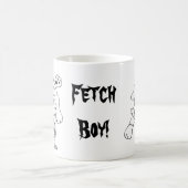 Funny Fetch Boy Dog Line Zeichnend Kaffeetasse (Mittel)